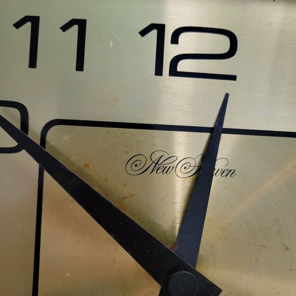 Gold New Haven Quartz Wall Clock 14x14 Inches Square Battery Operated Modern Des - Picture 7 of 10